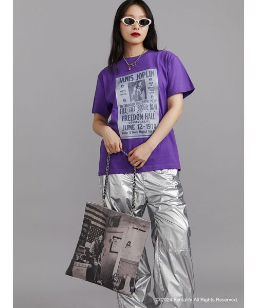 jouetie（ジュエティ）の「【JANIS】chain and synthetic leather strap tote bag【コラボ】（トートバッグ・レディース・ブラック/グレー・FREE）」の5枚目の写真
