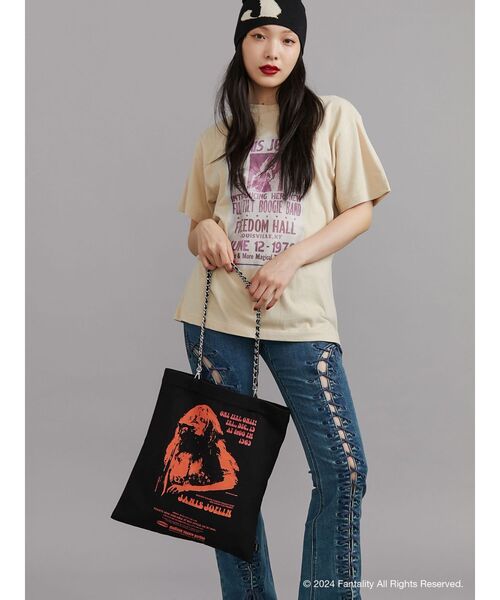 jouetie（ジュエティ）の「【JANIS】chain and synthetic leather strap tote bag【コラボ】（トートバッグ・レディース・ブラック/グレー・FREE）」の3枚目の写真
