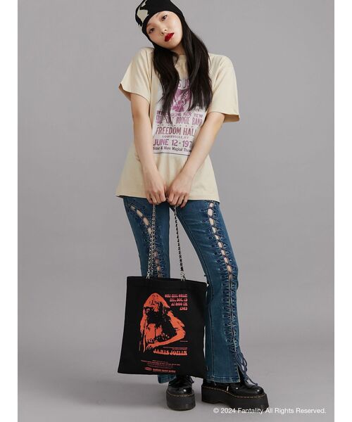 jouetie（ジュエティ）の「【JANIS】chain and synthetic leather strap tote bag【コラボ】（トートバッグ・レディース・ブラック/グレー・FREE）」の11枚目の写真