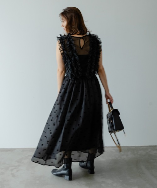 オーガンジーフロッキープリントコート MEDE19F Boutique 888さんコラボ