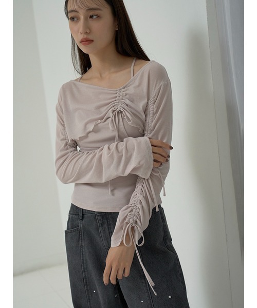 SNIDEL（スナイデル）の「ストリングカットボレロ&キャミセット