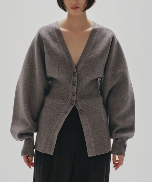 TODAYFUL（トゥデイフル）の「TODAYFUL　Waistshape Knit Cardigan ウエストシェイプニットカーディガン/12420529（カーディガン/ボレロ・レディース・ライトグレー/チャコールグレー・ONE SIZE）」の2枚目の写真