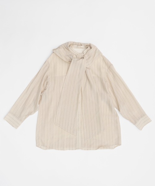 PRANK PROJECT（プランクプロジェクト）の「ボウタイフードブラウス / Bow Tie Hood Blouse（シャツ/ブラウス・レディース・グレー/アイボリー・FREE）」の20枚目の写真