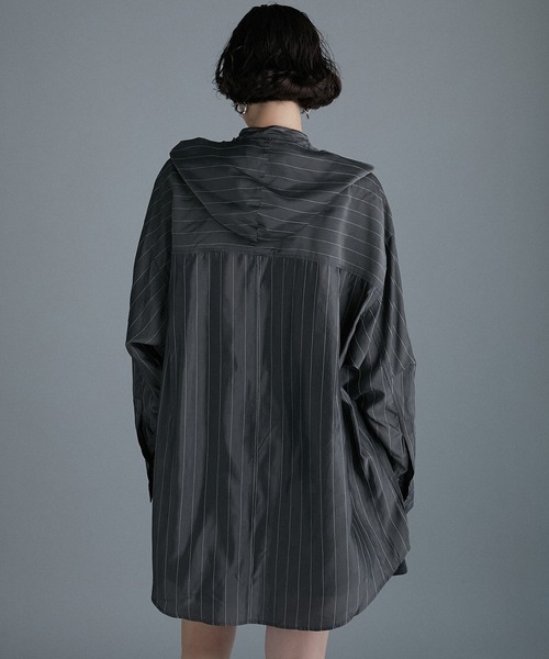 PRANK PROJECT（プランクプロジェクト）の「ボウタイフードブラウス / Bow Tie Hood Blouse（シャツ/ブラウス・レディース・グレー/アイボリー・FREE）」の7枚目の写真