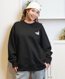 フォロー割 ノースフェイス スウェット トレーナーダメージ加工グレー