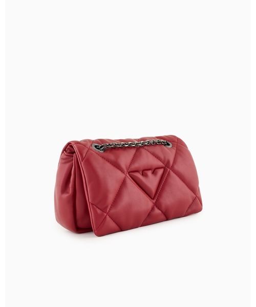 EMPORIO ARMANI(エンポリオアルマーニ)の「【エンポリオ アルマーニ】ショッパー キルトナッパレザーエフェクトファブリック製 フラップ付き(ショルダーバッグ・レディース・ブラック/レッド・FREE)」の6枚目の写真