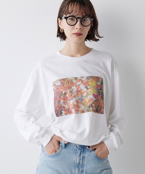Whim Gazette(ウィムガゼット)の「フォトロングTシャツ(Tシャツ/カットソー・レディース・グレー/オフホワイト・FREE)」の2枚目の写真