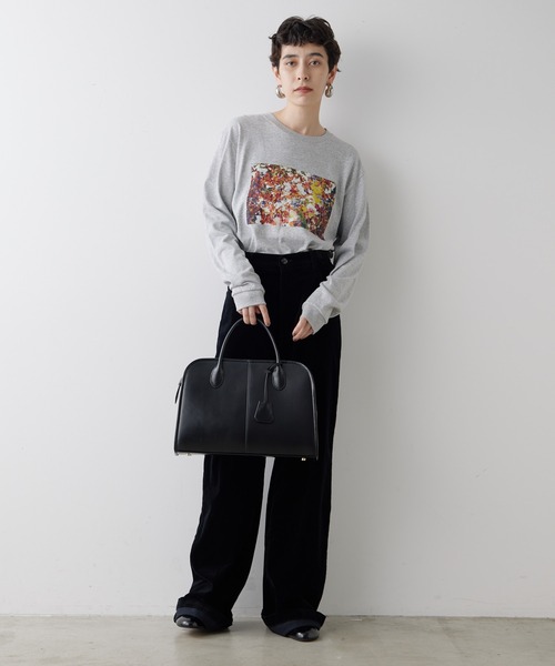 Whim Gazette(ウィムガゼット)の「フォトロングTシャツ(Tシャツ/カットソー・レディース・グレー/オフホワイト・FREE)」の4枚目の写真