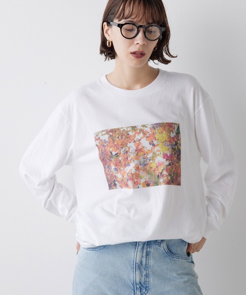 Whim Gazette(ウィムガゼット)の「フォトロングTシャツ(Tシャツ/カットソー・レディース・グレー/オフホワイト・FREE)」の10枚目の写真
