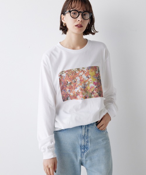 Whim Gazette(ウィムガゼット)の「フォトロングTシャツ(Tシャツ/カットソー・レディース・グレー/オフホワイト・FREE)」の16枚目の写真