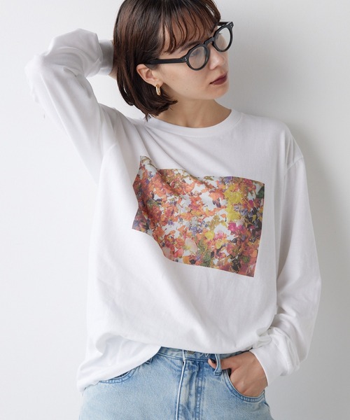 Whim Gazette(ウィムガゼット)の「フォトロングTシャツ(Tシャツ/カットソー・レディース・グレー/オフホワイト・FREE)」の15枚目の写真