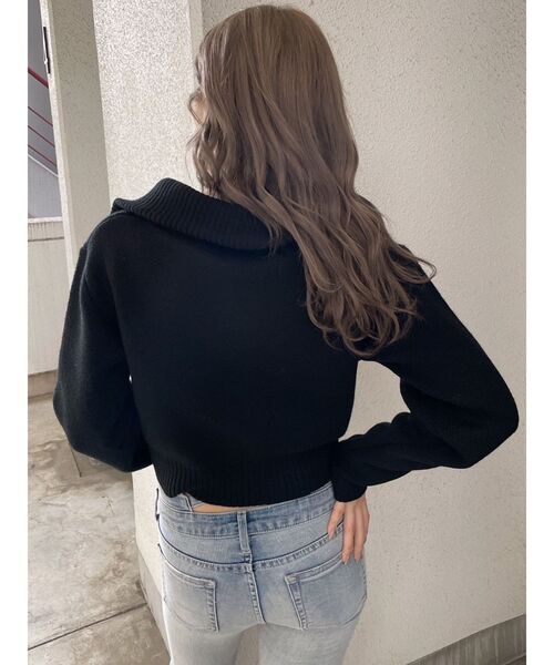 GYDA（ジェイダ）の「Symmetry GYDAスライダーニットトップス（ニット/セーター・レディース・ブラック/その他1/オフホワイト・FREE）」の15枚目の写真