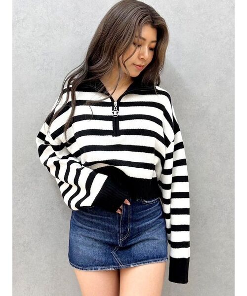 GYDA（ジェイダ）の「Symmetry GYDAスライダーニットトップス（ニット/セーター・レディース・ブラック/その他1/オフホワイト・FREE）」の18枚目の写真