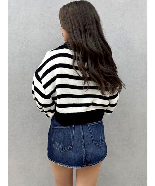 GYDA（ジェイダ）の「Symmetry GYDAスライダーニットトップス（ニット/セーター・レディース・ブラック/その他1/オフホワイト・FREE）」の21枚目の写真