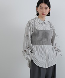 ◆オーバーサイズリボンスリーブシャツ