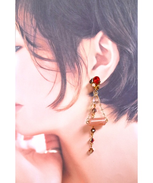 tone（トーン）の「【mauvelily】Twilight(MA)（イヤリング・レディース・レッド・FREE）」の3枚目の写真