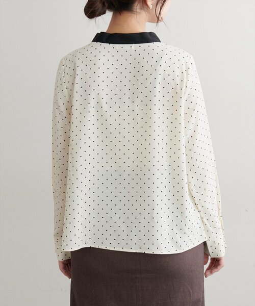 natural couture(ナチュラルクチュール)の「osonoパールリバー釦クロスボータイブラウス(シャツ/ブラウス・レディース・オフホワイト/ブルー/その他1/その他2/ネイビー/ピンク・FREE)」の15枚目の写真