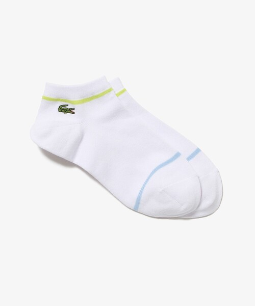 LACOSTE(ラコステ)の「配色ラインくるぶし丈ソックス 25-27cm(ソックス/靴下・メンズ・ワイン/ホワイト/ダークネイビー/パープル・27.0cm)」の1枚目の写真