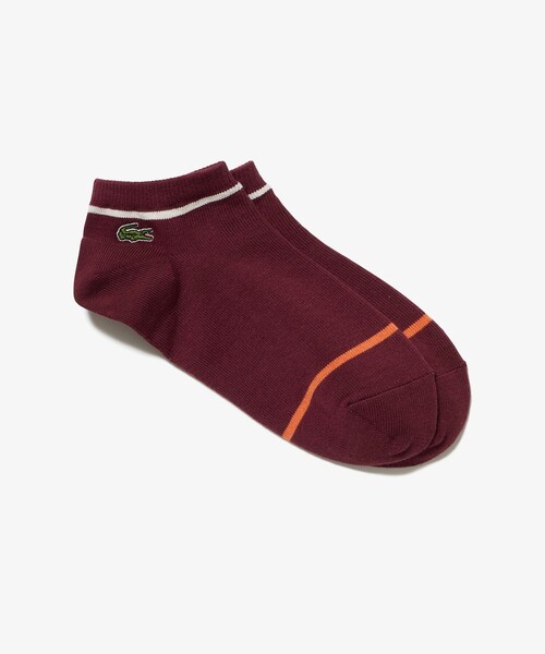 LACOSTE(ラコステ)の「配色ラインくるぶし丈ソックス 25-27cm(ソックス/靴下・メンズ・ワイン/ホワイト/ダークネイビー/パープル・27.0cm)」の9枚目の写真