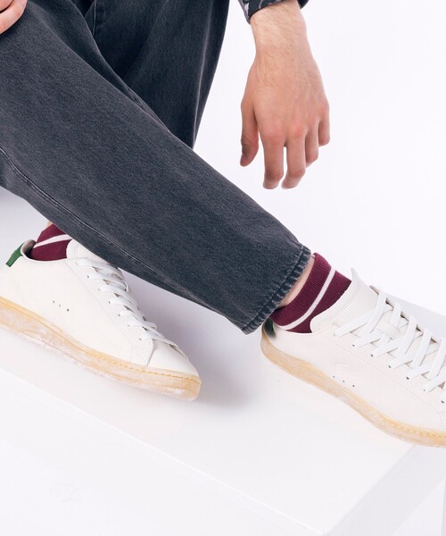 LACOSTE(ラコステ)の「配色ラインくるぶし丈ソックス 25-27cm(ソックス/靴下・メンズ・ワイン/ホワイト/ダークネイビー/パープル・27.0cm)」の11枚目の写真