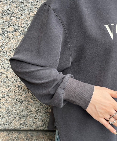 DouDou（ドゥドゥ）の「VoyagerジョーゼットロゴTEE（Tシャツ/カットソー・レディース・ブラック/チャコールグレー/オフホワイト・FREE）」の9枚目の写真