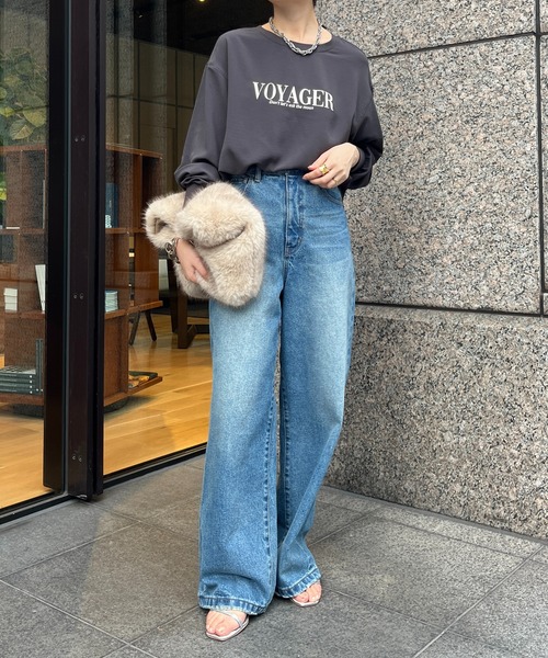 DouDou（ドゥドゥ）の「VoyagerジョーゼットロゴTEE（Tシャツ/カットソー・レディース・ブラック/チャコールグレー/オフホワイト・FREE）」の16枚目の写真
