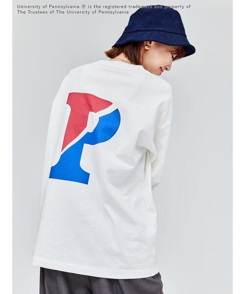 Lugnoncure（ルノンキュール）の「【PENNSYLVANIA】カレッジロゴプリント長袖Tシャツ（Tシャツ/カットソー・レディース・ブラック/オフホワイト・F）」の4枚目の写真