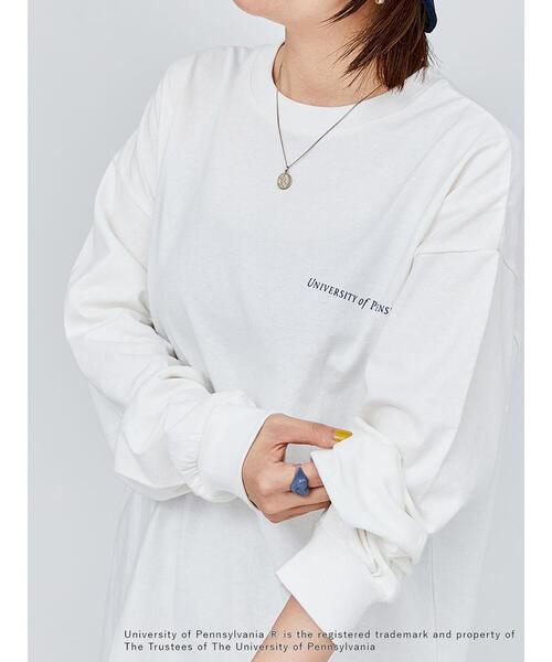 Lugnoncure（ルノンキュール）の「【PENNSYLVANIA】カレッジロゴプリント長袖Tシャツ（Tシャツ/カットソー・レディース・ブラック/オフホワイト・F）」の5枚目の写真