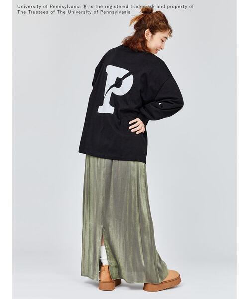 Lugnoncure（ルノンキュール）の「【PENNSYLVANIA】カレッジロゴプリント長袖Tシャツ（Tシャツ/カットソー・レディース・ブラック/オフホワイト・F）」の9枚目の写真