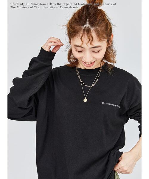 Lugnoncure（ルノンキュール）の「【PENNSYLVANIA】カレッジロゴプリント長袖Tシャツ（Tシャツ/カットソー・レディース・ブラック/オフホワイト・F）」の14枚目の写真