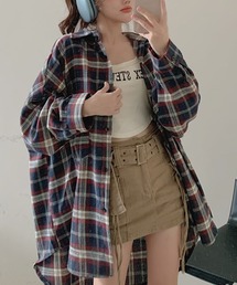 オーバーサイズチェック柄シャツ