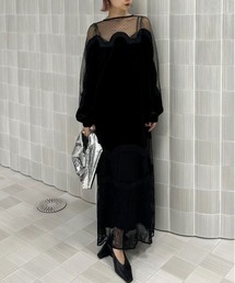 スーツ・フォーマル・ドレス WAVE SWITCH SHEER DRESS AMERI WAVE SWITCH SHEER DRESS（ドレス）｜Ameri（アメリ）のファッション