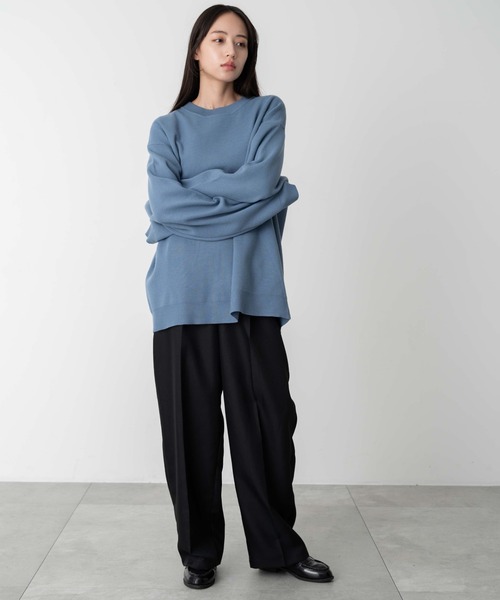 WEGO（ウィゴー）の「WEGO/ミラノリブクルーネックプルオーバー（ニット/セーター・メンズ・ブルー/ホワイト/ブラック・MEDIUM/LARGE）」の17枚目の写真