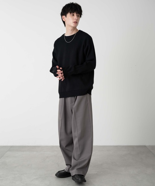 WEGO（ウィゴー）の「WEGO/ミラノリブクルーネックプルオーバー（ニット/セーター・メンズ・ブルー/ホワイト/ブラック・MEDIUM/LARGE）」の14枚目の写真