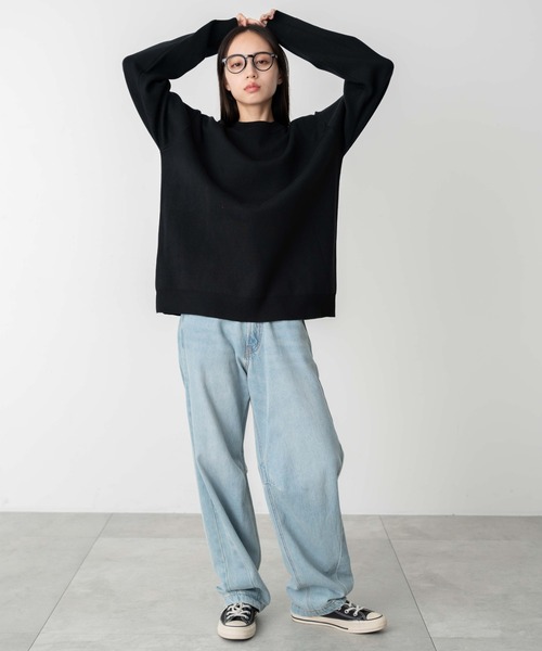 WEGO（ウィゴー）の「WEGO/ミラノリブクルーネックプルオーバー（ニット/セーター・メンズ・ブルー/ホワイト/ブラック・MEDIUM/LARGE）」の15枚目の写真