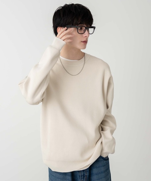 WEGO（ウィゴー）の「WEGO/ミラノリブクルーネックプルオーバー（ニット/セーター・メンズ・ブルー/ホワイト/ブラック・MEDIUM/LARGE）」の18枚目の写真