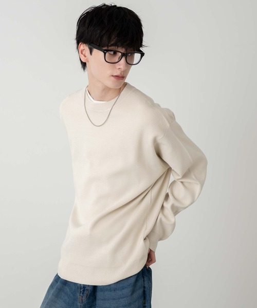 WEGO（ウィゴー）の「WEGO/ミラノリブクルーネックプルオーバー（ニット/セーター・メンズ・ブルー/ホワイト/ブラック・MEDIUM/LARGE）」の19枚目の写真