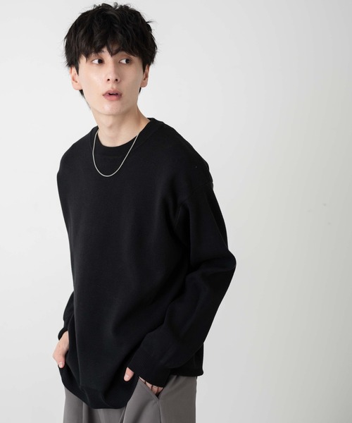 WEGO（ウィゴー）の「WEGO/ミラノリブクルーネックプルオーバー（ニット/セーター・メンズ・ブルー/ホワイト/ブラック・MEDIUM/LARGE）」の22枚目の写真