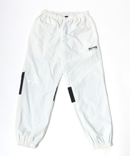 THRASHER（スラッシャー）の「THRASHER（スラッシャー）ワンポイントロゴ刺繍 配色バイカラーナイロンパンツ/トラックパンツ メンズ レディース ユニセックス（その他パンツ・メンズ・ブラック×グレー/パープル/ホワイト/ブラック×ホワイト/チャコールグレー・M/L/XL）」の6枚目の写真