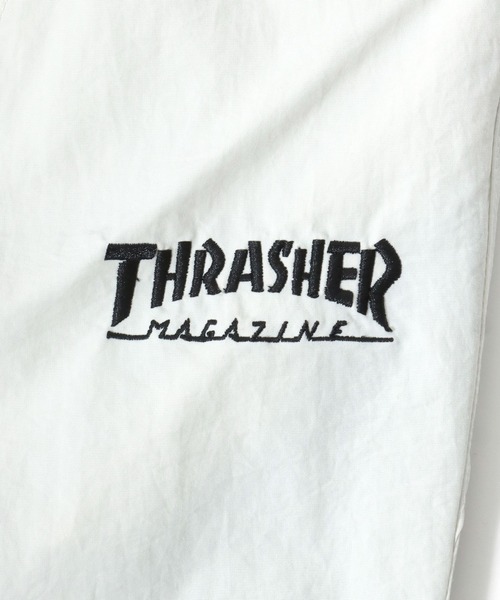 THRASHER（スラッシャー）の「THRASHER（スラッシャー）ワンポイントロゴ刺繍 配色バイカラーナイロンパンツ/トラックパンツ メンズ レディース ユニセックス（その他パンツ・メンズ・ブラック×グレー/パープル/ホワイト/ブラック×ホワイト/チャコールグレー・M/L/XL）」の8枚目の写真