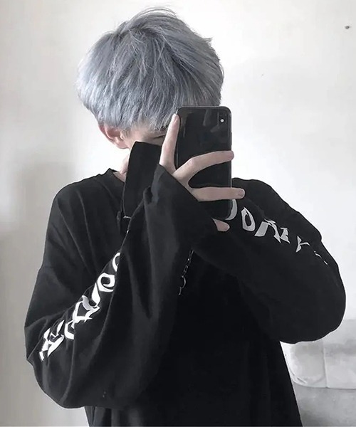 NO WAY(ノーウェイ)の「/WARAIJOGO/袖プリントモノトーン長袖Tシャツ/ロンT(Tシャツ/カットソー・メンズ・ホワイト/ブラック・FREE)」の5枚目の写真