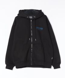 【THRASHER/スラッシャー】裏起毛ワンポイント刺繍ジップアップパーカー