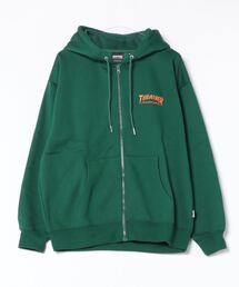 【THRASHER/スラッシャー】裏起毛ワンポイント刺繍ジップアップパーカー