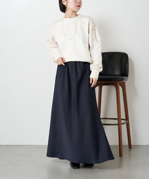 Jena espace merveilleux(ジェナ エスパスメルヴェイユ)の「【新色登場】ダンボールMA-1プルオーバー(Tシャツ/カットソー・レディース・アイボリー/ブラック/カーキ/ベージュ/チャコールグレー・FREE)」の20枚目の写真