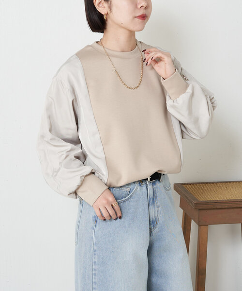 Jena espace merveilleux(ジェナ エスパスメルヴェイユ)の「【新色登場】ダンボールMA-1プルオーバー(Tシャツ/カットソー・レディース・アイボリー/ブラック/カーキ/ベージュ/チャコールグレー・FREE)」の18枚目の写真