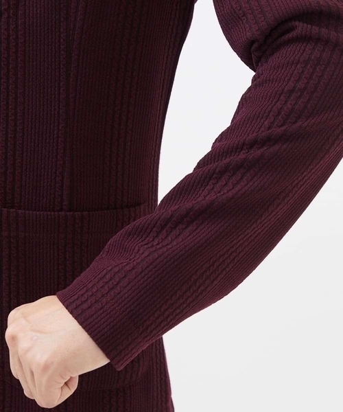 MK MICHEL KLEIN HOMME （エムケーミッシェルクランオム）の「【残りわずか/在庫限り/洗える】ジャーディガン/フクレストライプ（テーラードジャケット・メンズ・ブラック/ボルドー・48/51/46）」の8枚目の写真