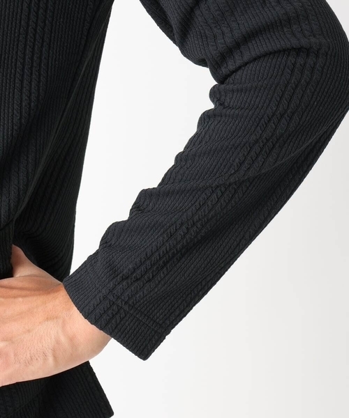 MK MICHEL KLEIN HOMME （エムケーミッシェルクランオム）の「【残りわずか/在庫限り/洗える】ジャーディガン/フクレストライプ（テーラードジャケット・メンズ・ブラック/ボルドー・48/51/46）」の19枚目の写真