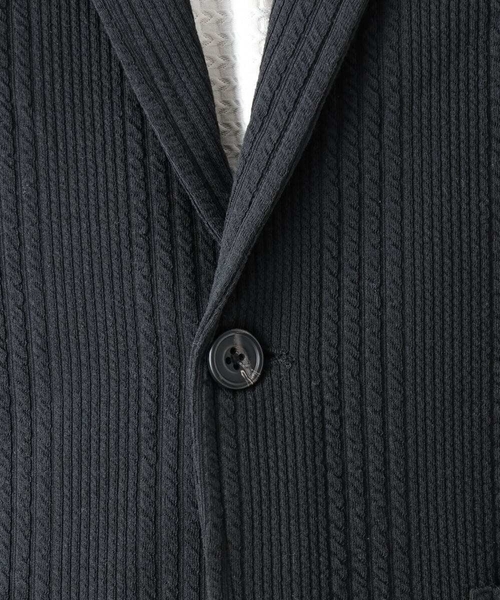 MK MICHEL KLEIN HOMME （エムケーミッシェルクランオム）の「【残りわずか/在庫限り/洗える】ジャーディガン/フクレストライプ（テーラードジャケット・メンズ・ブラック/ボルドー・48/51/46）」の21枚目の写真