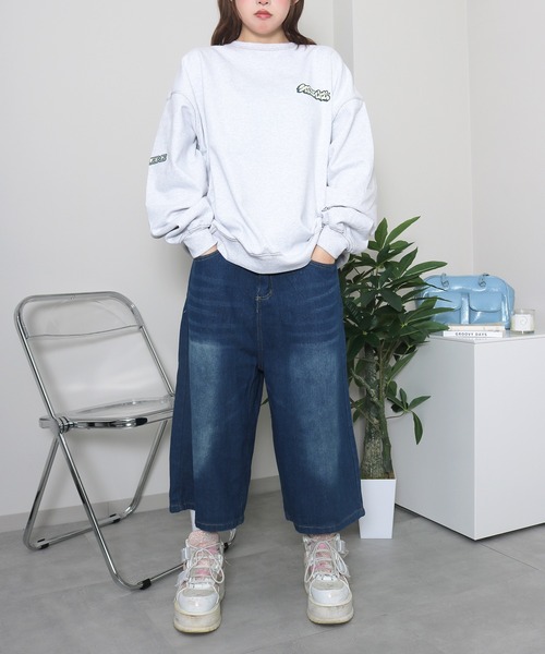 CONP 24SS 七分丈パンツ デニムパンツ y2k ジョーツ sevens（セブンズ）の「【sevens】Y2K風トレンド7分丈デニムパンツ