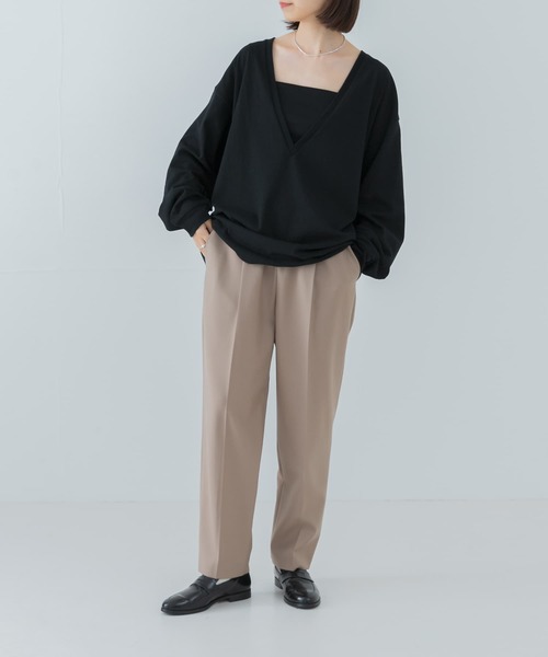 URBAN RESEARCH（アーバンリサーチ）の「ウォッシャブルウールテーパードパンツ（その他パンツ・レディース・ベージュ/チャコールグレー・38/36）」の9枚目の写真